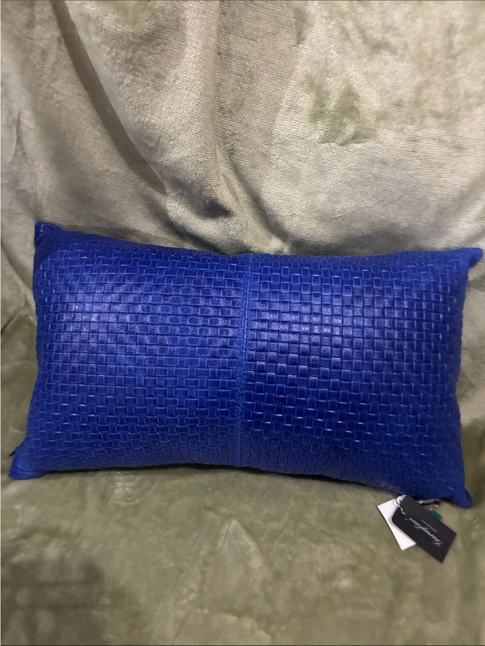 Home Accents Royal Blue Textured Lumbar Pillow